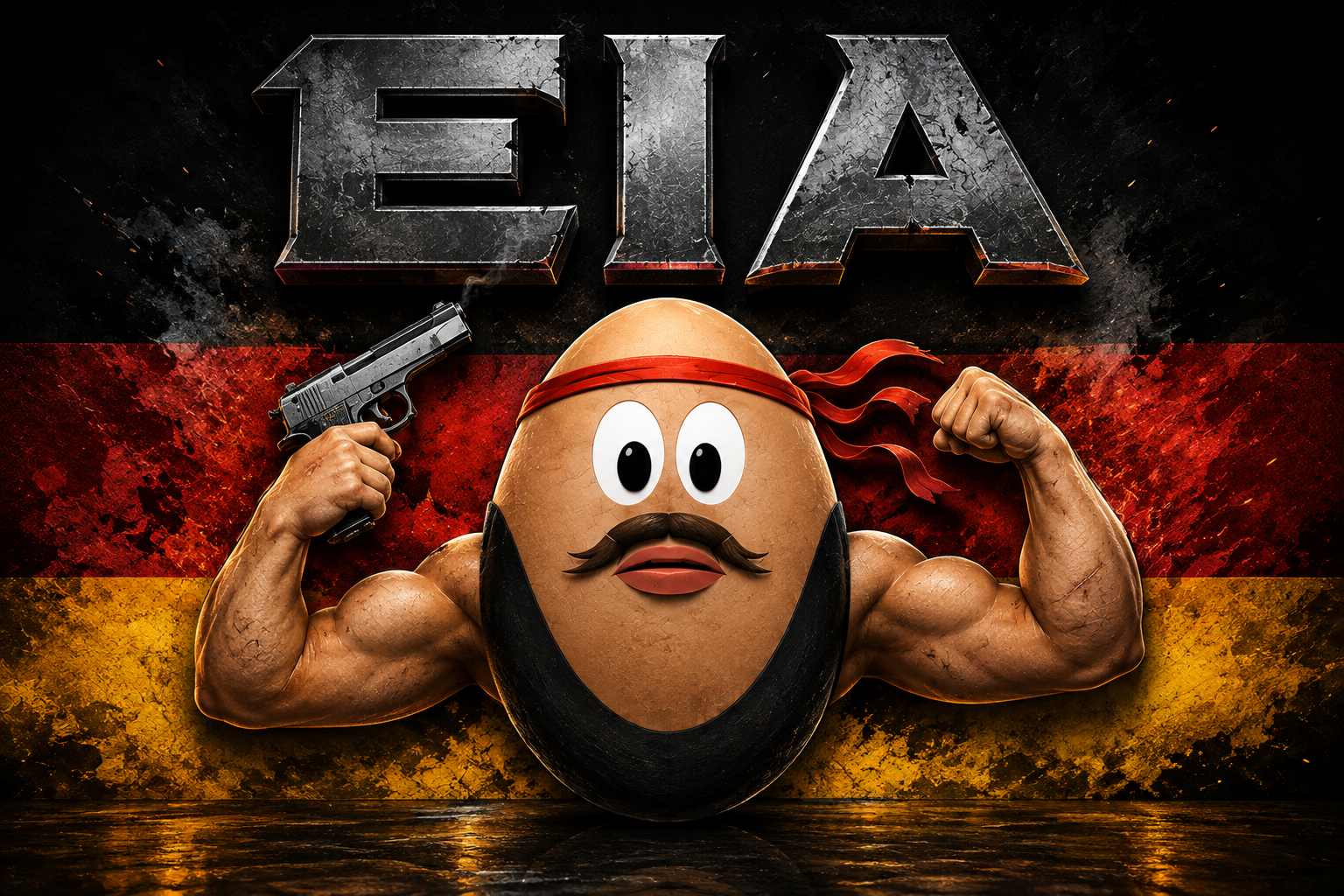 EIA Eierkopf-Maskottchen